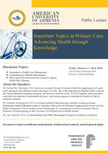 Public Lecture: Important Topics in Primary Care: Advancing Health through Knowledge