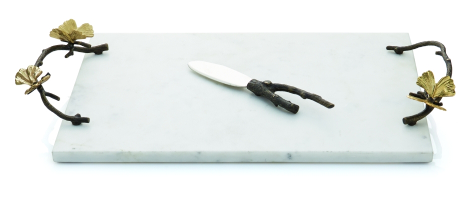 175768 Butterfly Ginkgo Cheese Board - Knife HI RES